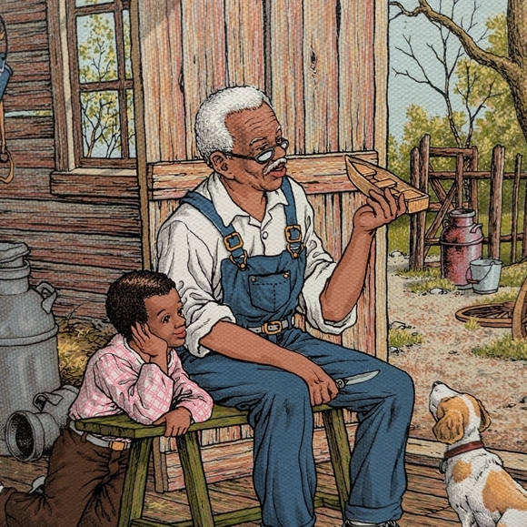 c.carson Grandpa Carving Wood Boat Appraise In 1993 14x12 - Picture 3 of 9